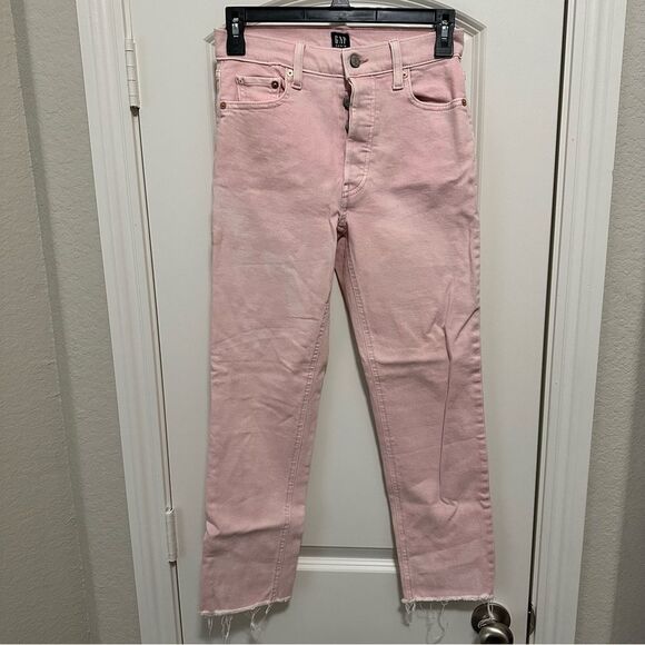 Gap Denim Jeans Girls Size 24/00 Pink Distressed Jean - Picture 1 of 6